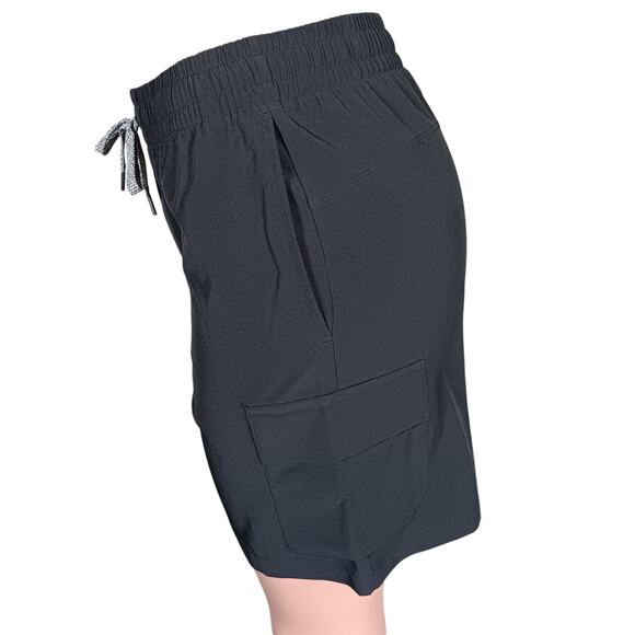 All In Motion 7" Cargo Shorts S Black Elastic Waist / Drawstring 5 Pockets - Picture 3 of 11